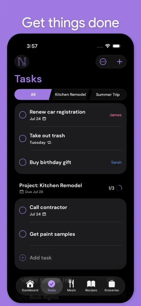 Nidly: Family Organizer — Shared tasks and projects for the family