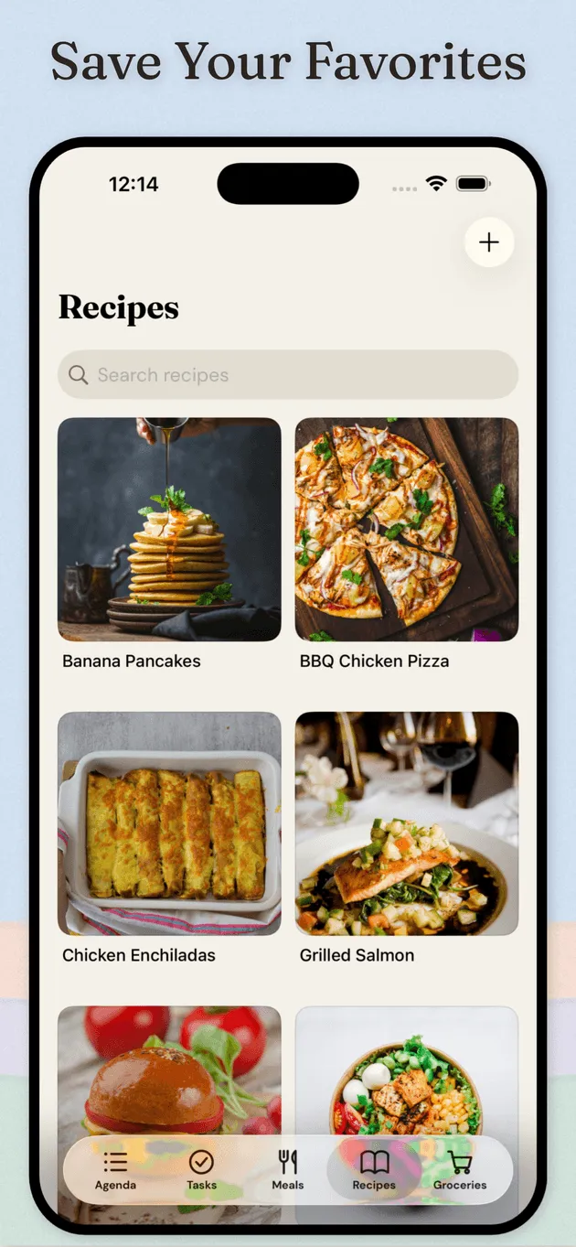 Nidly: Family Organizer — Saved recipe library